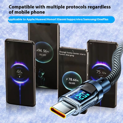Cable de Datos de Carga Super Rápida y Totalmente Compatible con Pantalla Digital Typec