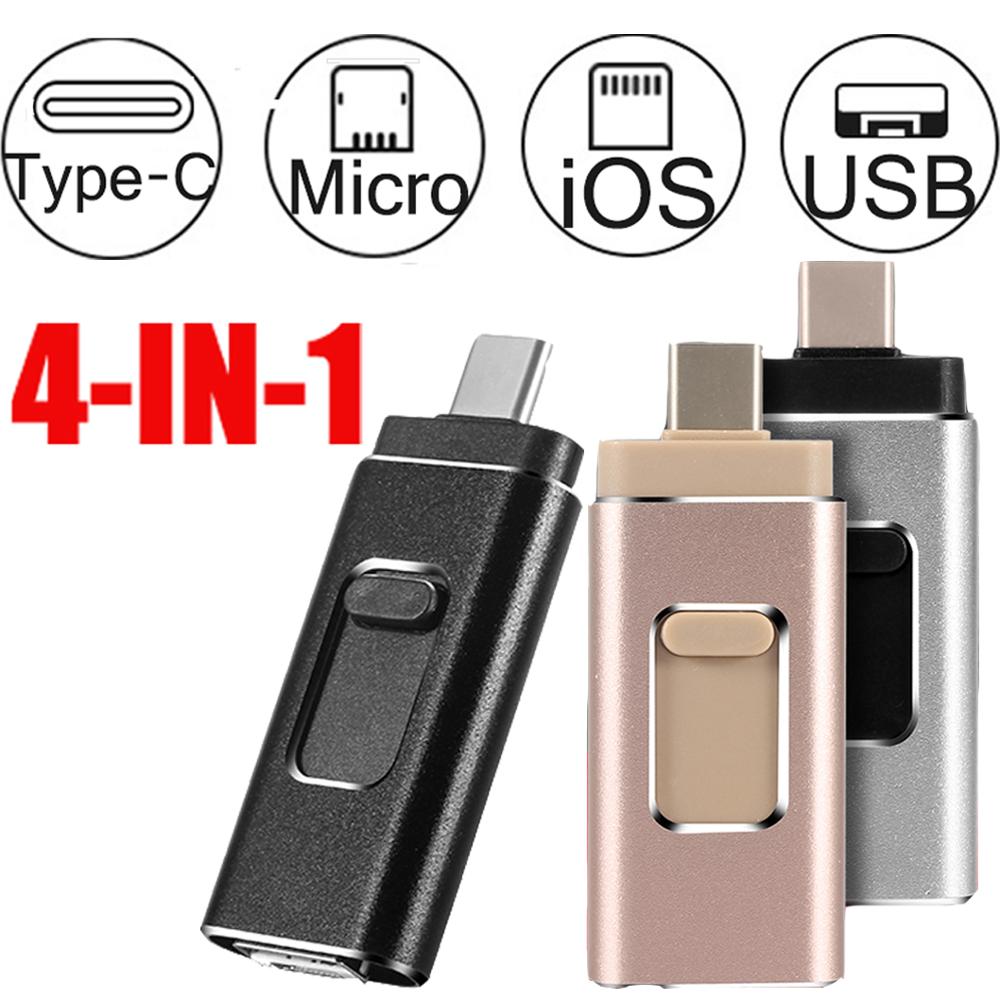 Memoria Flash USB 3.0 de 4 en 1 para iPhone/Android (128-256-512GB)