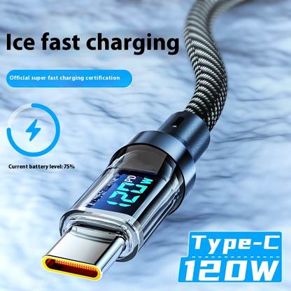 Cable de Datos de Carga Super Rápida y Totalmente Compatible con Pantalla Digital Typec