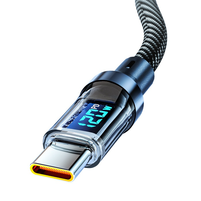 Cable de Datos de Carga Super Rápida y Totalmente Compatible con Pantalla Digital Typec